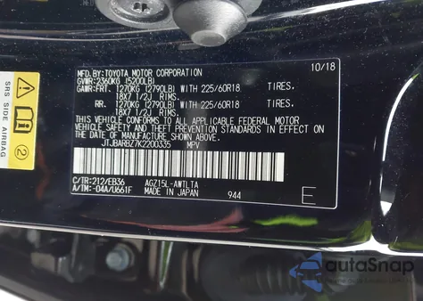 2019 Lexus Nx 300 F Sport z USA, uszkodzony, nr VIN JTJBARBZ7K2200335